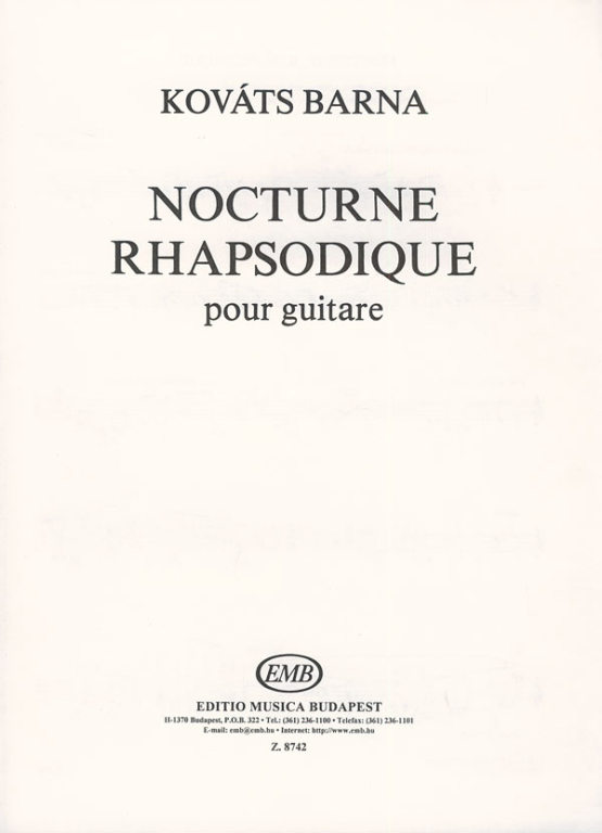 Kováts Barna: Nocturne Rhapsodique